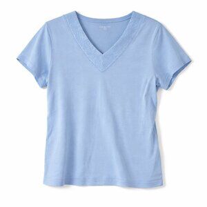 🦜Carroll Reed Classic Light Blue V-Neck Short Sleeve Tee – M